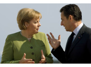 Bundeskanzlerin Merkel im Gespräch mit dem französischen Staatspräsidenten Sarkozy
