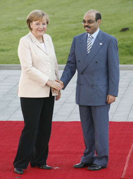 Bundeskanzlerin Merkel begrüßt den Premierminister von Äthiopien, Legesse Zenawi