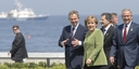 Bundeskanzlerin Merkel im Gespräch mit Tony Blair, Romano Prodi, George W. Bush und José Manuel Barroso